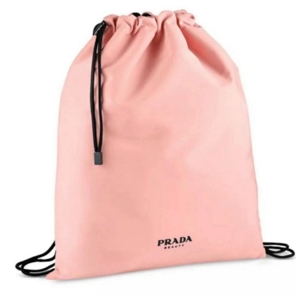 Prada Beauty Reversible Pink/Blak Drawstring Bag